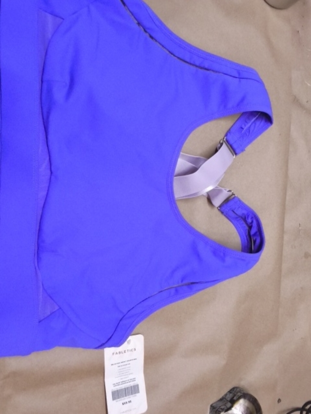 Fabletics Violet One-Shoulder Sports Bra with Adjustable Back Straps